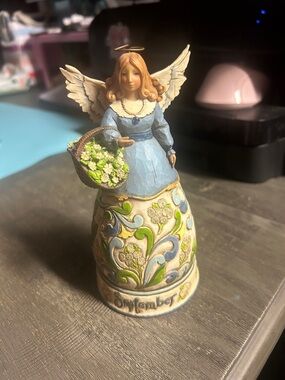 Jim Shore - Blue September Angel Figurine - Decorative Home Art